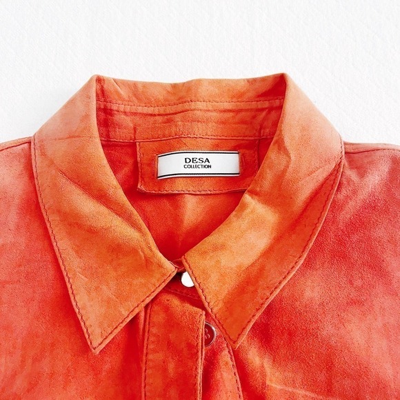 Dessa Collection Suede Sleeveless Button Down Top SZ M - Picture 5 of 6